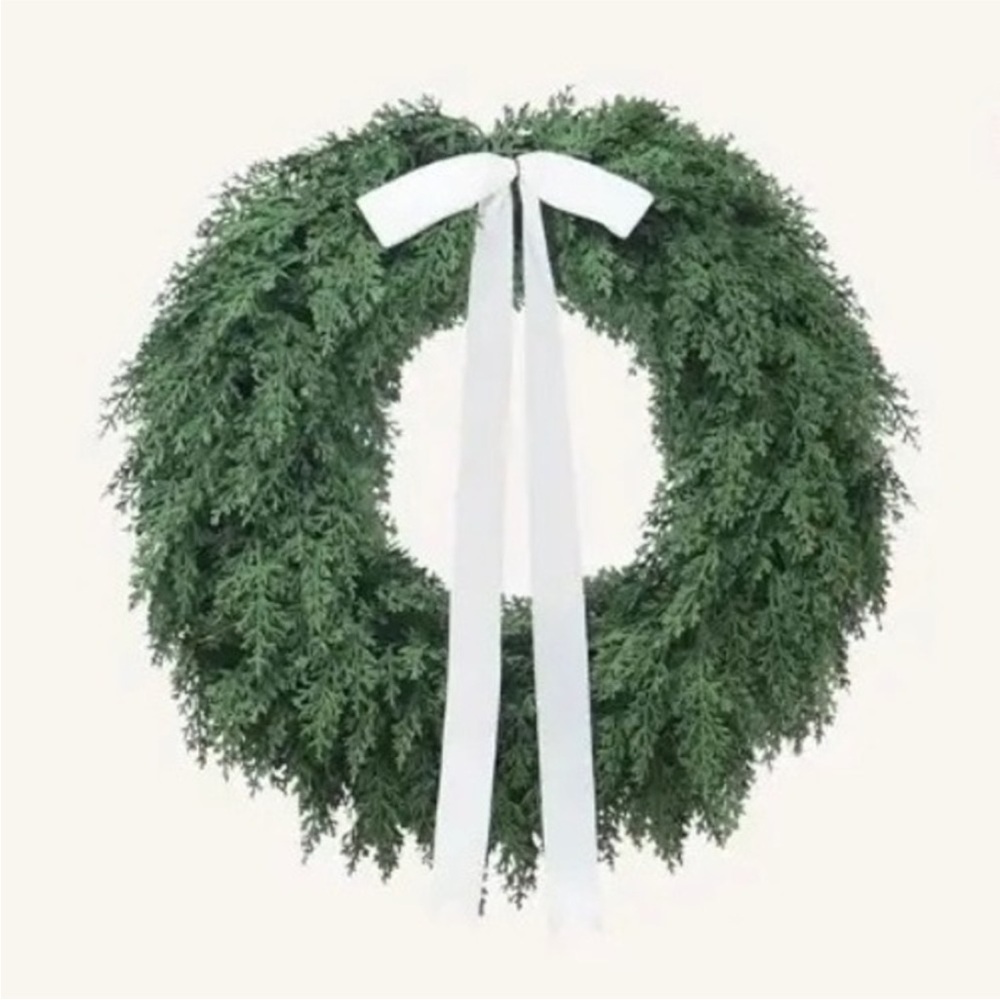 My Texas House 22" Evergreen Natural Feel Cedar Easter Wreath